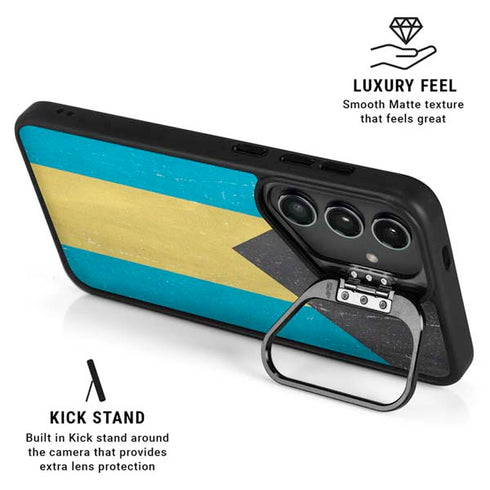 Bahamas Flag Distressed Galaxy S25 Kickstand Case